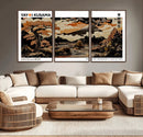 Modern Japanese Wall Art Canvas Print – Framed Abstract