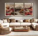 Modern Japanese Wall Art Canvas Print – Framed Abstract
