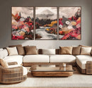 Mountain Wall Art Canvas Print – Framed Autumn Forest