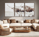 Longhorn Wall Art Canvas Print – Framed Western Cow Rustic