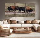 Bison Wall Art Canvas Print – Framed Western Wildlife Modern by MyGreatCanvas | Canvas Wall Art Prints | Photo Prints & Wall Decor