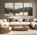 Mountain Landscape Wall Art Canvas Print – Framed Snowy