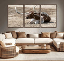 Texas Longhorn Wall Art Canvas Print – Framed Country Living