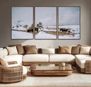 Bison Wildlife Wall Art Canvas Print – Framed Snowy Prairie