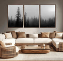 Misty Pines Wall Art Canvas Print – Framed Woodland
