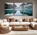 Mountain Lake Wall Art Canvas Print – Framed Toblacher See