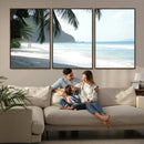 Tropical Beach Wall Art Canvas Print – Framed Serene Ocean