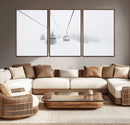 Ski Lift Wall Art Canvas Print – Snowy Alpine Landscape