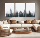 Foggy Forest Wall Art Canvas Print – Framed Misty Pines