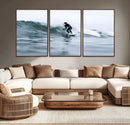 Surfer on Wave Wall Art Canvas Print – Framed Ocean by MyGreatCanvas | Canvas Wall Art Prints | Photo Prints & Wall Decor