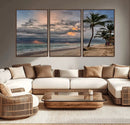 Tropical Storm Wall Art Canvas Print – Framed Moody Beach