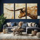 Rustic Longhorn Bull Wall Art Canvas Print – Vintage Western by MyGreatCanvas | Canvas Wall Art Prints | Photo Prints & Wall Decor