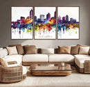 Atlanta Skyline Wall Art Canvas Print – Framed Colorful