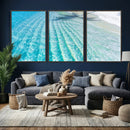 Crystal Clear Ocean Water Sunlit Reflections Palm Shadow Sandy Beach Tropical Wall Art for Home, Office Decor by MyGreatCanvas | Canvas Wall Art Prints | Photo Prints & Wall Decor