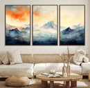 Warm Clouds Abstract Mountain Wall Art, Modern Landscape by MyGreatCanvas | Canvas Wall Art Prints | Photo Prints & Wall Decor