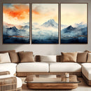 Warm Clouds Abstract Mountain Wall Art Canvas Print