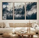 Foggy Pine Forest Wall Art – Framed Black White Nature by MyGreatCanvas | Canvas Wall Art Prints | Photo Prints & Wall Decor