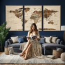World Map Canvas Print – Framed Detailed Map of the World
