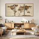 Vintage World Map Wall Art Canvas Print for Living Room, by MyGreatCanvas | Canvas Wall Art Prints | Photo Prints & Wall Decor
