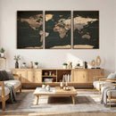 Vintage World Map Canvas Wall Art – Framed Travel Map for by MyGreatCanvas | Canvas Wall Art Prints | Photo Prints & Wall Decor