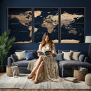 World Map Canvas Print – Detailed Map of the World Wall Art