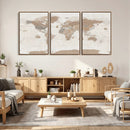 Framed Large World Map Canvas Print for Office Decor by MyGreatCanvas | Canvas Wall Art Prints | Photo Prints & Wall Decor