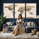 World Map Canvas Print – Framed Detailed Map of the World
