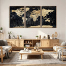 Framed Large World Map Wall Art Canvas Print for Living Room by MyGreatCanvas | Canvas Wall Art Prints | Photo Prints & Wall Decor