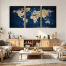 World Map Canvas Print – Framed Travel Map Wall Art for