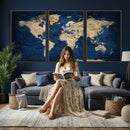 World Map Canvas Print – Framed Travel Map Wall Art for