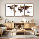 Rustic World Map Wall Art Canvas Print | Large World Map on