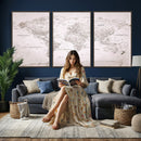 World Map Canvas Print – Detailed Map of the World Wall Art