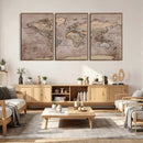 Grunge World Map Canvas Wall Art - Vintage Aged World Map by MyGreatCanvas | Canvas Wall Art Prints | Photo Prints & Wall Decor