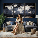 Vintage World Map Canvas Wall Art – Antique Triptych Map