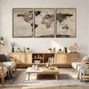 World Map Canvas Print – Detailed Map of the World Adventure