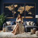 Framed Large World Map Wall Art Canvas Print – Stunning