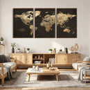Framed World Map with Pin Canvas Print – Detailed World Map