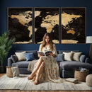 Extra Large World Map Canvas Print – Detailed Map Classic