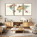 Framed World Map Wall Art Canvas Print for Living Room and by MyGreatCanvas | Canvas Wall Art Prints | Photo Prints & Wall Decor