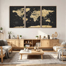Vintage Blue and Brown World Map Canvas Wall Art – Framed by MyGreatCanvas | Canvas Wall Art Prints | Photo Prints & Wall Decor