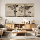 Neutral Watercolor World Map Canvas Wall Art – Framed Earth by MyGreatCanvas | Canvas Wall Art Prints | Photo Prints & Wall Decor
