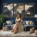 World Map Canvas Print – Detailed Map of the World Wall Art
