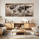 Black and White World Map Canvas Print – Framed Wall Art for by MyGreatCanvas | Canvas Wall Art Prints | Photo Prints & Wall Decor
