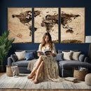 World Map Wall Art Canvas Print
