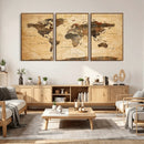 Navy Blue and Gold World Map Canvas Print – Framed Luxury by MyGreatCanvas | Canvas Wall Art Prints | Photo Prints & Wall Decor