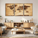 Modern Red and Gray World Map Canvas Print – Framed Wall Art by MyGreatCanvas | Canvas Wall Art Prints | Photo Prints & Wall Decor