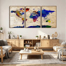 Colorful World Map Canvas Wall Art – Abstract Watercolor Map by MyGreatCanvas | Canvas Wall Art Prints | Photo Prints & Wall Decor