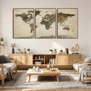 Vintage World Map Canvas Wall Art – Framed Travel Map for by MyGreatCanvas | Canvas Wall Art Prints | Photo Prints & Wall Decor