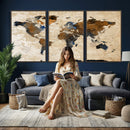 World Map Canvas Print – Framed Travel Map Wall Art for