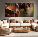 Majestic Brown Horse Wall Art Canvas Print – Framed